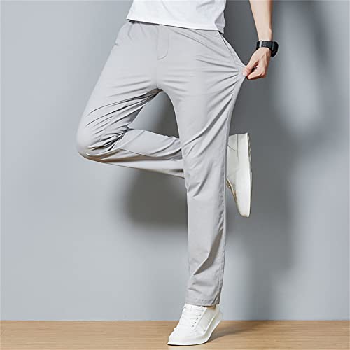 Maiyifu-gj Men Slim Stretch Casual Pant Solid Color Skinny Comfort Suit Sold Comfort Suit de calça de baixa calça de negócios resistentes a rugas