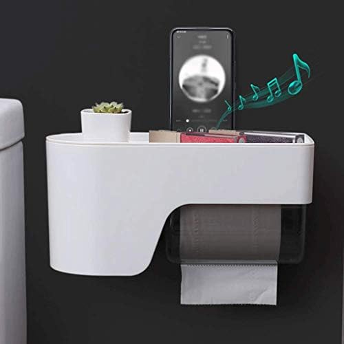Suporte de papel higiênico WSZJJ, banheiro úmido portador de papel impermeável, suporte de toalha de papel montado na parede, suporte de toalha de papel de estilo simples e multifuncional