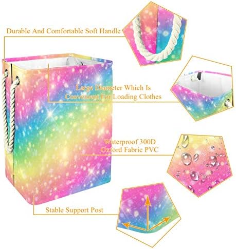 UNICEY Galaxy Rainbow Sky Padrão grande caixa de armazenamento cesto de roupa dobrável para cesto de berçário e quarto de crianças