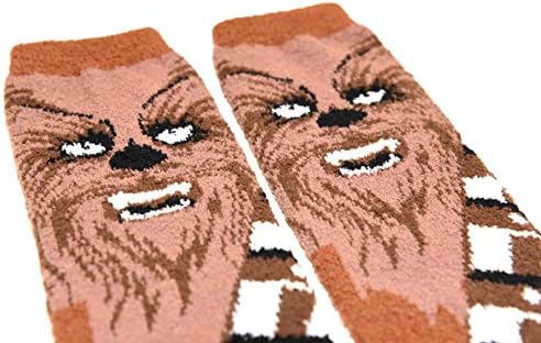 Star Wars Men's Chewbacca personagem completo Cosplay Soft Fuzzy Socks