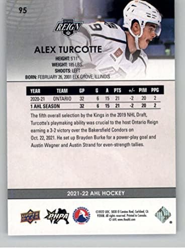 2021-22 Deck superior AHL 95 Alex Turcotte RC ROOKIE ONTARIO REIG