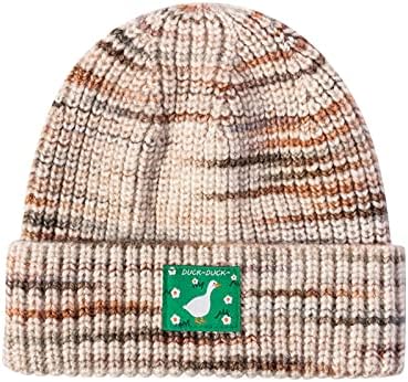 Chapéus de inverno para mulheres moda 2022 feminino feminino lã de lã forrada chapéu de gorro leve de inverno malha grãos grossos