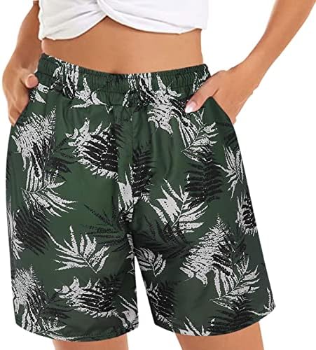 Shorts femininos de praia casual shorts casuais femininos de verão shorts confortáveis ​​shorts elásticos de cintura floral jeans para