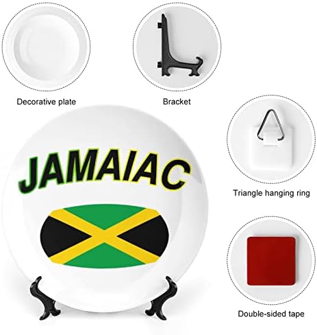 Bandeira do país da Jamaica, bandeira jamaicana China China Decorativa Placas de cerâmica redonda Craft With Display Stand