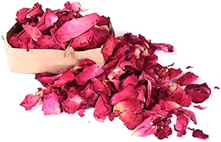 ECYC 3,53 onças de pétalas de rosa seca vermelha, pétalas de rosa de flor real naturais para artesanato de bricolage, sabonete fazendo vela fazendo confete de casamento