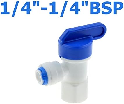 BZCEMIND 1PCS RO CUILOCIONAL 1/4 OD MANGUEIRA 1/4 BSP LINHA FEMANHA CONECTA PRESSÃO Válvula de esfera plástica ROP REVERSOR DE ÁGUA REVESIDE