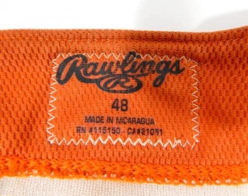 Greeneville Astros 46 Game usado Orange Jersey 48 DP32953 - Jerseys MLB usados ​​para jogo MLB