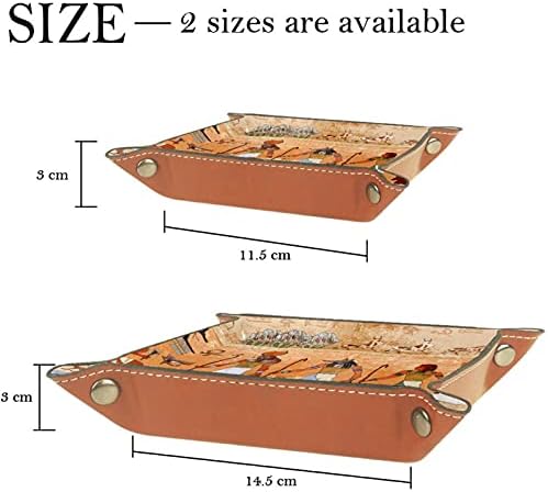 Bandeja de bandeja de manobra de couro de cabeceira de cabeceira placa de armazenamento de mesa de mesa para trocar jóias