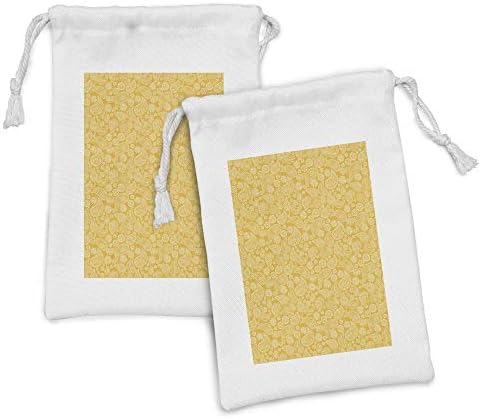 Conjunto de bolsas de tecido de Ambesonne Paisley de 2, padrão tradicional de Buta Ornament Orientn Motifs Modernized Art, pequeno
