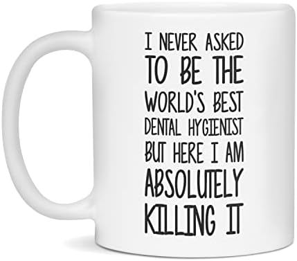Melhor caneca de higienista dental do mundo, citação de higienista dental engraçado, branco de 11 onças