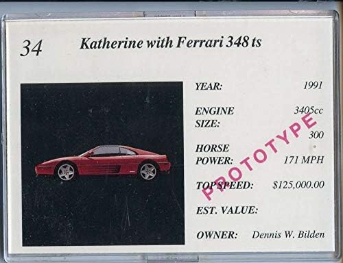 Katherine com Ferrari 348 TS Cartões de carro Auto 1992 Sonhos exóticos 34 Protótipo