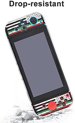 Caixa de capa de proteção de bandeira mexicana-americana para o controlador de console de jogos de switch lite com garras de polegar