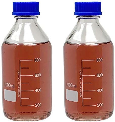 Karter Scientific 50ml de vidro redondo garrafas de armazenamento com tampa de parafuso Gl32, borossilicato,