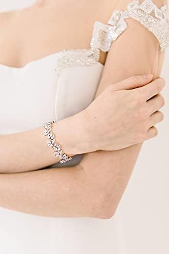 Bracelets de casamento de marquise de sweetv para noivas damas de honra, pulseira de noiva ajustável para casamento, pulseira de tênis de zircônia cúbica cristalina para mulheres