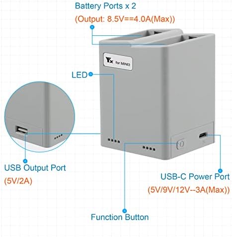 Hub de carregamento para DJI Mini 3 Pro, carregador de bateria de mão dupla, acessórios de drones, domicílio USB Charge