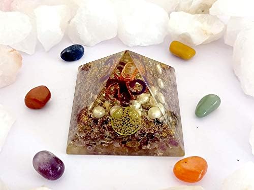 Sharvgun extra grande de ametista orgonita pirâmide cura gerador de cristal 65-75mm
