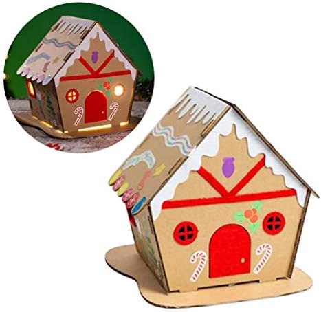 Bestoyard natal iluminado de gengibre pão ornamentos Mini Led House Village pendurados na árvore de Natal ornamentos