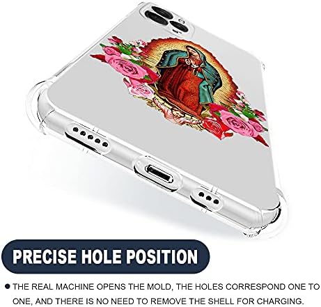 Carloca Compatível com o iPhone 13 Pro Max Case for Girl, limpo com a Lady Flower Religion Pattern Design Plástico