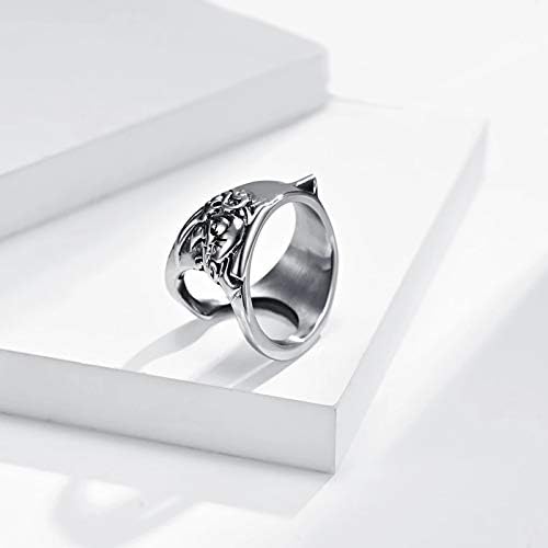 Anéis de zifei, aço inoxidável Rhino Chapled ChainSchaw Ring Anel de autodefesa para jóias legais de moda masculina, 10