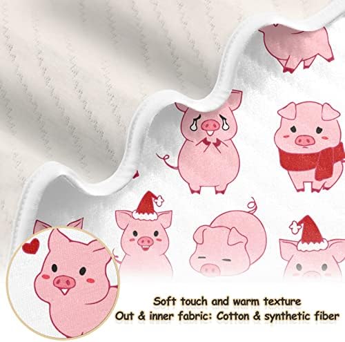 Clante de arremesso de porcos fofos cobertor de algodão para bebês, recebendo cobertor, cobertor leve e macio para berço, carrinho,