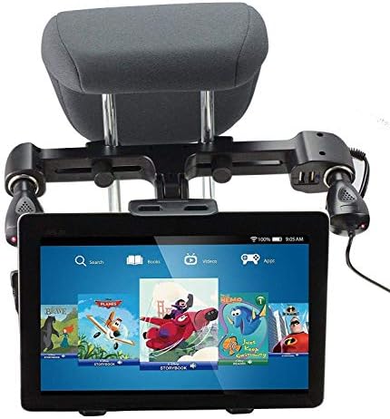 Porta USB Navitech 4.2A Montagem do apoio de cabeça com carregador de carro integrado compatível com TCL TAB 10L 10 Tablet