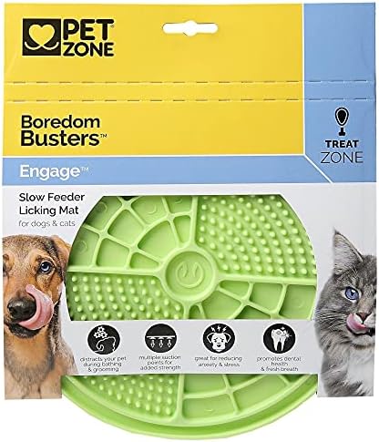O tédio Busterz envolve um tapete de lamber de alimentação lenta para cães e gatos