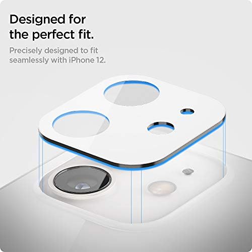 Protetor de tela da lente da câmera Spigen [GLASTS OPTIK] projetado para iPhone 12 - White [2 pacote]