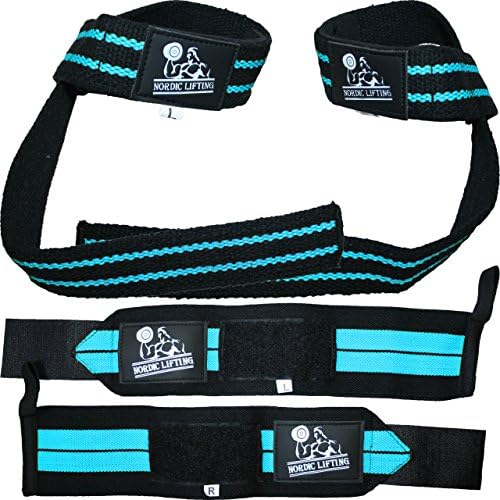 Pacote de pulseiras e tiras de elevação - Aqua Blue Bundle com Slam Ball 8lb