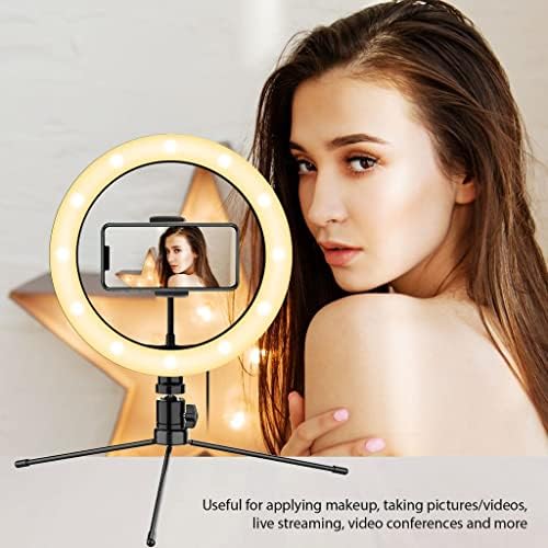 Anel de selfie brilhante Tri-Color Light Compatível com seu Samsung SPH-L720ZBASPR 10 polegadas com remoto para transmissão