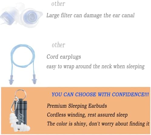 Tampões para os ouvidos específicos do sono, plugues de orelha para redução de ruído, 2 pares de plugues de orelha de alta fidelidade,