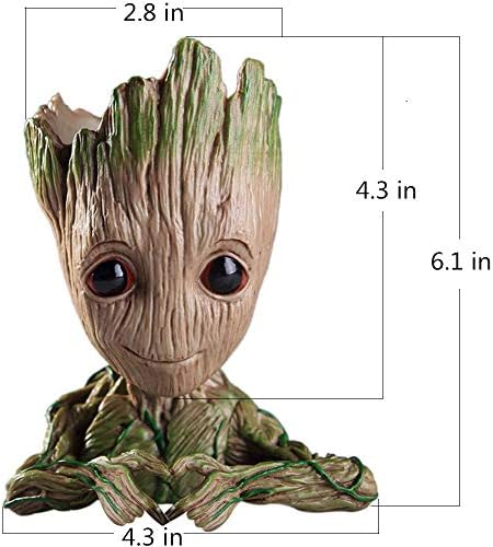 Baby Groot Flowerpot Tree Man Planter Pot With Drainage Hole Lápis Pen Solder, Diligencer Office Party Ornament Christmas Birthday Gift Planter 6