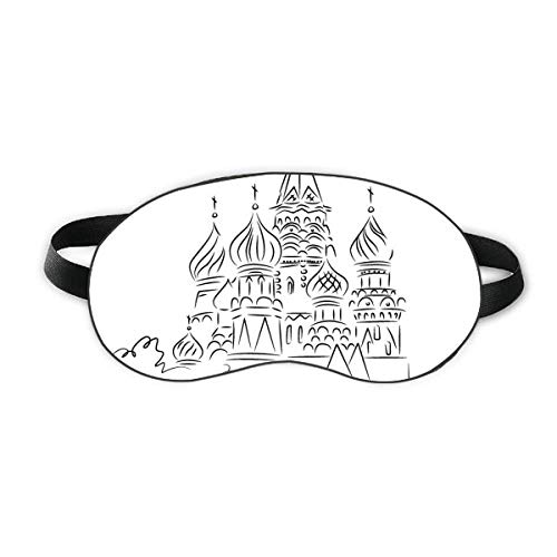 Rússia Cathedral Arch Black Line Sketch Sleep Sleep Shield Soft Night Blindfold Shade Cover