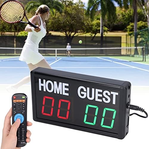 Pontuador de Fishawk LED, goleiro eletrônico de basquete com controle remoto de 2,4g, placar de tabela digital de 5 engrenagem para tênis de tênis de pingue -pongue de futebol