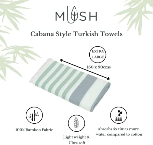 Mush de bambu de toalha turca extra grande estilo Cabana - ideal para praia, banho, piscina etc.