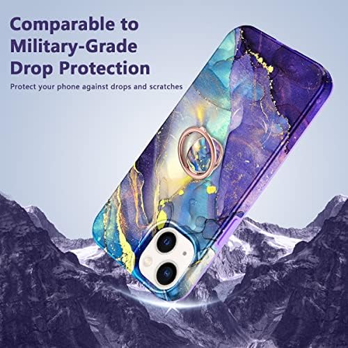 Rancase Compatível com o iPhone 13 Case com suporte para anel [suporte de anel rotativo 360 °], Durável Casca de capa de Medicina Durável