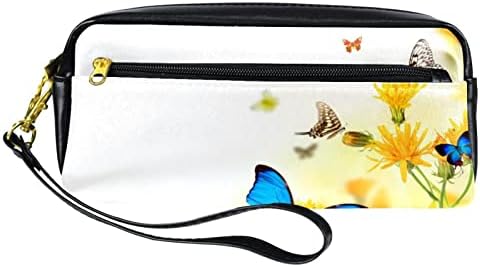 TBOUOBT BACOS COSMETOS Sacos de maquiagem para mulheres, bolsas de maquiagem pequenas bolsas de viagem, flor de borboleta da primavera