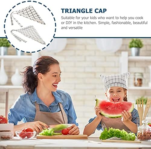 Galpada 4pcs chapéus crianças cozinham bonés home clássico cozinha cozinha cozinha chapéu de fita para triângulo impressa crianças