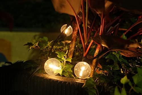 Luzes de corda ao ar livre 25 pés à prova d'água G40 2700K Luzes LED com 25 lâmpadas à prova de quebra, 4 modos de luz, luzes penduradas para o quintal da varanda do jardim decoração de quintal