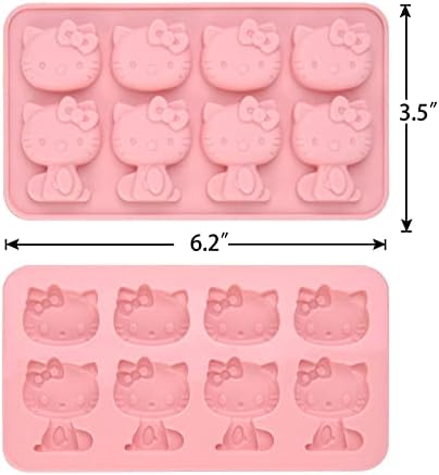 Hello Kitty Moldes de silicone, molde de gelo, bandeja de chocolate para açúcar, decoração de bolo de aniversário, cobertura de pasta