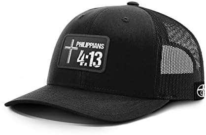 Nosso verdadeiro Deus Filipenses 4:13 Patch Back Mesh Hat Hat Christian Faith Bíblia VERSOS HOMENS MENINAS BASEBOL CAP