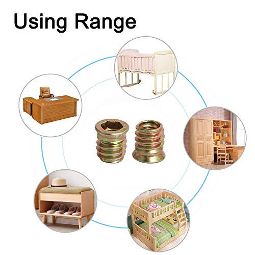 AOPIN Inserções rosqueadas conectores de fixação com rosquinha de porca unidade hexadecida rosqueada para móveis de madeira
