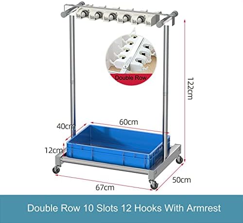 Rack de utilidade para MOPS e vassouras, carrinho de limpeza, rack de esfregona comercial móvel, suporte para drenagem