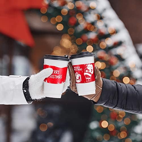 Shojoy 36 pacotes Feliz Natal Festa de xícaras de xícara de christmas Chave de café Hanking Hot Chocolate Tea de chá de papel
