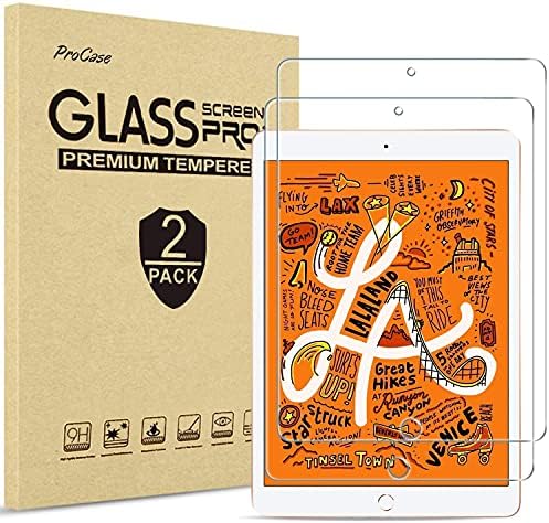Procase iPad Mini 5 / mini 4 pacote infantil com 2 pacote de protetores de tela de vidro temperado