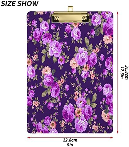 Kigai Flowers PurpleBoard Standard A4 Tamanho da letra CLIPBOARDS PLACA DE CLIP DE CLIPA COM CLIP DE PERFER LONCO PARA