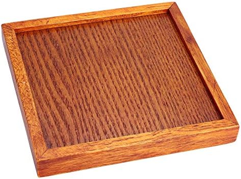 Bandeja de chá madeira pequena forma quadrada portátil de madeira de madeira maciça lanche de comida para lanchonetes de bandeja