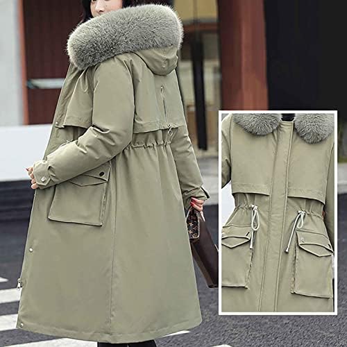 Uofoco Workout Parka Feminino Feminino de Manga Longa de Inverno Parka Comfort Comfort Comfy Solid Solid Filk Feminino Parka