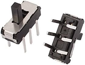 Interruptores de plug-in pcs aexit 5 Posição 2 reta 6p DPDT Micro slide interruptor de travamento interruptores de tomada