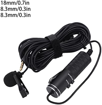 Vifemify Lavalier Microfone 6M Audio de 3,5 mm de condensador omnidirecional Lapel Mic for DSLR Camercorder compatível com