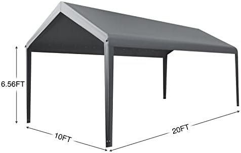Canopy de substituição de garagem Gardesol, cobertura superior de substituição para estrutura de garagem de 10 'x 20', 180g